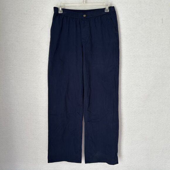 D&Co Pants Women M/L Navy Pullon Straight Leg Pocket Comfy Cottage Casual Office - Picture 10 of 11